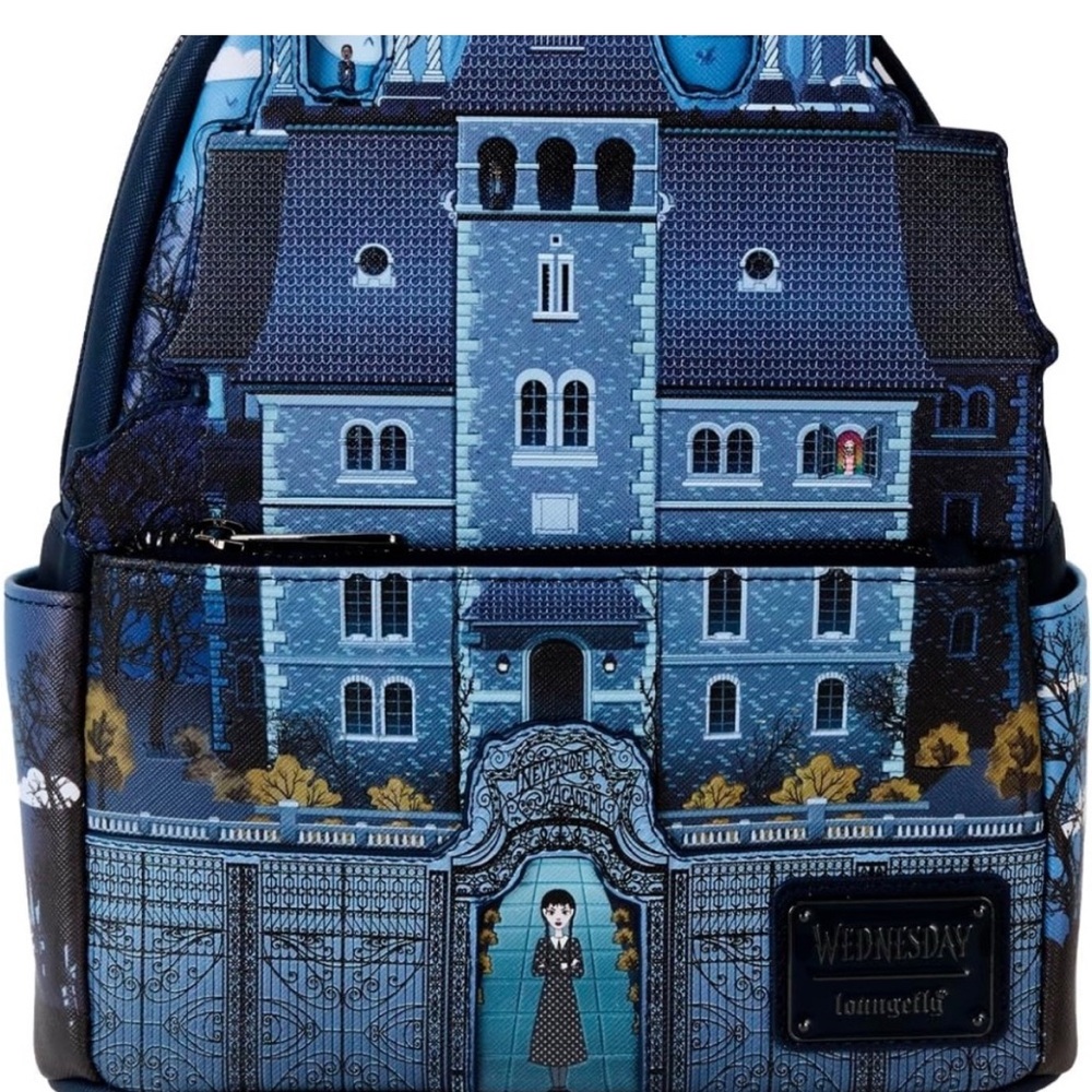 Loungefly MGM Wednesday Nevermore Academy Mini Backpack NWT